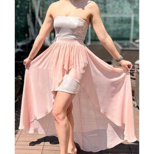 Aidan Mattox Pink Sequins Pleated Cocktail Mini Dress Size 2 A000974